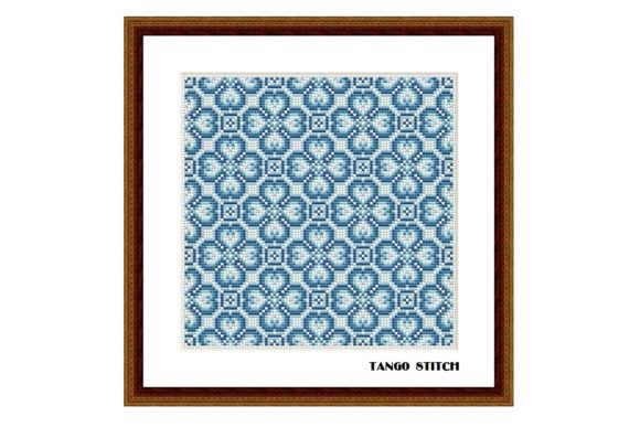 Blue Cute Cross Stitch Ornament Pattern