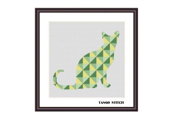 Cat Geometric Cross Stitch Pattern
