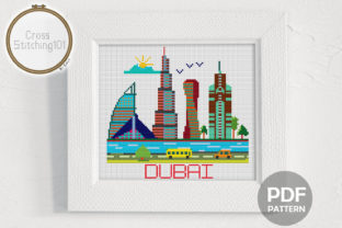 Dubai City Modern Cross Stitch Pattern