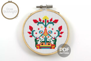 Floral Design Modern Cross Stitch