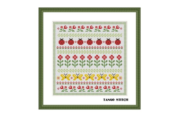 Floral Ornament Cross Stitch Pattern