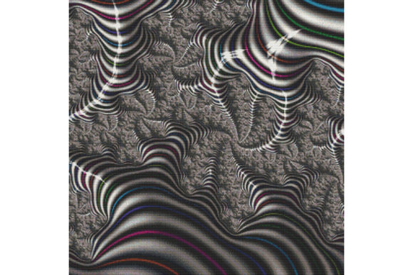 Fractal Cross Stitch Pattern - Grey