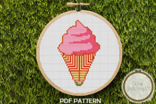 Ice Cream Cone Modern Cross Stitch