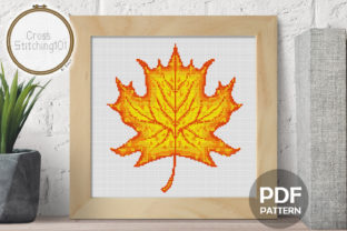 Maple Leaf Modern Cross Stitch