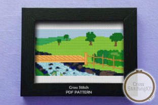 Park Nature Modern Cross Stitch Pattern