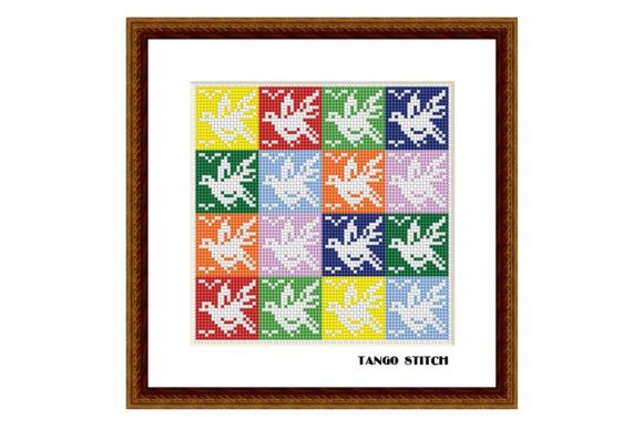 Pop Art Birds Cute Animals Embroidery