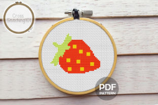 Red Strawberry Modern Cross Stitch