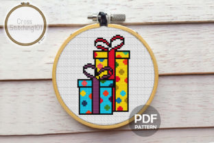 Two Gift Boxes Mlodern Cross Stitch